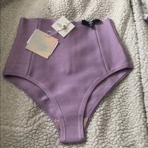 Missguided high waisted lilac bikini bottoms.